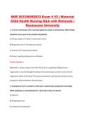 NUR 2633&sol;NUR2633 Exam 4 V2 &vert; Maternal &NewLine;Child Health Nursing Q&A with Rationale &vert; &NewLine;Rasmussen University 