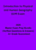 Introduction to Physical and Human Geography &lpar;D199&rpar; Exam &vert; Study Guide 2026