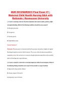 NUR2633 Final Exam V1&ndash;V3 &vert; NUR 2633 Final Exam V1&ndash;V3 &vert; Maternal Child Health Nursing &vert; Rasmussen University &vert; Complete Exam Bundle with Detailed Verified Answers