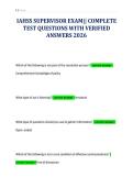IAHSS SUPERVISOR EXAM&vert;&vert; COMPLETE&NewLine;TEST QUESTIONS WITH VERIFIED&NewLine;ANSWERS 2026