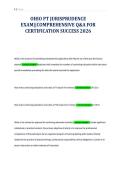 OHIO PT JURISPRUDENCE&NewLine;EXAM&vert;&vert;COMPREHENSIVE Q&A FOR&NewLine;CERTIFICATION SUCCESS 2026