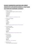 ECOLOGY EXAMINATION QUESTIONS AND CORRECT &NewLine;ANSWER WITH EXPLANATION GRADED A&plus; STUDY GUIDE 