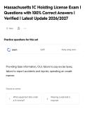 Massachusetts 1C Hoisting License Exam &vert;&NewLine;Questions with 100&percnt; Correct Answers &vert;&NewLine;Verified &vert; Latest Update 2026&sol;2027