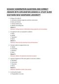 ECOLOGY EXAMINATION QUESTIONS AND CORRECT &NewLine;ANSWER WITH EXPLANATION GRADED A&plus; STUDY GUIDE