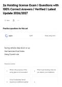 2a Hoisting license Exam &vert; Questions with&NewLine;100&percnt; Correct Answers &vert; Verified &vert; Latest&NewLine;Update 2026&sol;2027