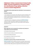 Oklahoma Tattoo License Exam Study Guide 2026 &vert; Practice Questions & Answers&comma; Body Art Certification Prep&comma; Safety&comma; Infection Control & State Regulations
