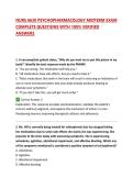 NURS 6630 PSYCHOPHARMACOLOGY MIDTERM EXAM COMPLETE QUESTIONS WITH 100&percnt; VERIFIED ANSWERS