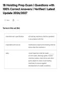 1B Hoisting Prep Exam &vert; Questions with&NewLine;100&percnt; Correct Answers &vert; Verified &vert; Latest&NewLine;Update 2026&sol;2027