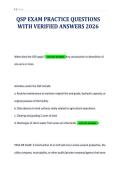 QSP EXAM PRACTICE QUESTIONS&NewLine;WITH VERIFIED ANSWERS 2026&NewLine;