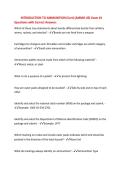 INTRODUCTION TO AMMUNITION &lpar;Cert&rpar; &lpar;AMMO-45&rpar; Exam &num;1&NewLine;Questions with Correct Answers