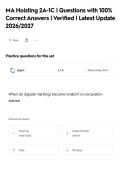 MA Hoisting 2A-1C &vert; Questions with 100&percnt;&NewLine;Correct Answers &vert; Verified &vert; Latest Update&NewLine;2026&sol;2027