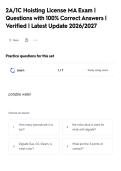 2A&sol;1C Hoisting License MA Exam &vert;&NewLine;Questions with 100&percnt; Correct Answers &vert;&NewLine;Verified &vert; Latest Update 2026&sol;2027