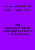A-Level Politics Edexcel Political Parties Exam &vert; Study Guide & Revision 2026