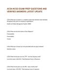 ACSA NCSO EXAM PREP QUESTIONS AND VERIFIED ANSWERS LATEST UPDATE