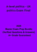 A-Level Politics UK Politics Exam Final &vert; Revision & Practice Guide 2026