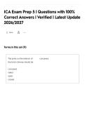 ICA Exam Prep 5 &vert; Questions with 100&percnt;&NewLine;Correct Answers &vert; Verified &vert; Latest Update&NewLine;2026&sol;2027