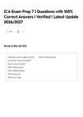 ICA Exam Prep 7 &vert; Questions with 100&percnt;&NewLine;Correct Answers &vert; Verified &vert; Latest Update&NewLine;2026&sol;2027