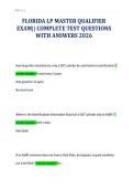 FLORIDA LP MASTER QUALIFIER&NewLine;EXAM&vert;&vert; COMPLETE TEST QUESTIONS&NewLine;WITH ANSWERS 2026