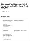 ICA Module 2 Test &vert; Questions with 100&percnt;&NewLine;Correct Answers &vert; Verified &vert; Latest Update&NewLine;2026&sol;2027