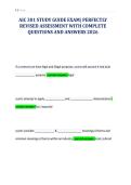 AIC 301 STUDY GUIDE EXAM&vert; PERFECTLY&NewLine;REVISED ASSESSMENT WITH COMPLETE&NewLine;QUESTIONS AND ANSWERS 2026&NewLine;