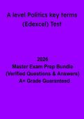 A-Level Politics Key Terms &lpar;Edexcel&rpar; Test &vert; Revision & Glossary Guide 2026