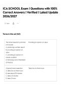 ICA SCHOOL Exam &vert; Questions with 100&percnt;&NewLine;Correct Answers &vert; Verified &vert; Latest Update&NewLine;2026&sol;2027