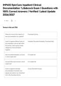 INP402 EpicCare Inpatient Clinical&NewLine;Documentation &ast;L&period;Babcock Exam &vert; Questions with&NewLine;100&percnt; Correct Answers &vert; Verified &vert; Latest Update&NewLine;2026&sol;2027