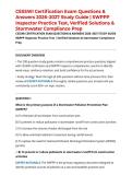 CESSWI Certification Exam Questions & Answers 2026&ndash;2027 Study Guide &vert; SWPPP Inspector Practice Test&comma; Verified Solutions & Stormwater Compliance Prep