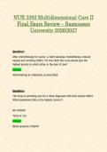 NUR 2392 Multidimensional Care II Final Exam Review &ndash; Rasmussen University 2026&sol;2027