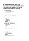 E-COMMERCE MARKETING CERTIFICATION &NewLine;EXAMINATION QUESTIONS AND CORRECT ANSWER &NewLine;WITH EXPLANATION GRADED A&plus; STUDY GUIDE 
