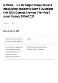 IS-200&period;b - ICS for Single Resources and&NewLine;Initial Action Incidents Exam &vert; Questions&NewLine;with 100&percnt; Correct Answers &vert; Verified &vert;&NewLine;Latest Update 2026&sol;2027