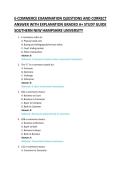 E-COMMERCE EXAMINATION QUESTIONS AND CORRECT &NewLine;ANSWER WITH EXPLANATION GRADED A&plus; STUDY GUIDE