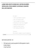 ALABAMA FUNERAL DIRECTOR LICENSING EXAM &ndash; QUESTIONS AND ANSWERS &vert; &NewLine;VERIFIED AND WELL DETAILED ANSWERS &vert; PLUS RATIONALES &vert; GUARANTEED &NewLine;PASS &vert; LATEST EXAM UPDATE