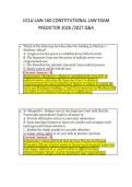 UCLA-LAW-160 CONSTITUTIONAL LAW EXAM &NewLine;PREDICTOR 2026 &sol;2027 Q&A 