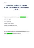 ODS FINAL EXAM QUESTIONS&NewLine;WITH 100&percnt; VERIFIED SOLUTIONS&NewLine;2026&NewLine;ODS FINAL EXAM QUESTIONS&NewLine;WITH 100&percnt; VERIFIED SOLUTIONS&NewLine;2026&NewLine;