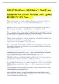 HRB-27 Final Exam &lpar;H&R Block 27 Final Exam&rpar;&NewLine;Questions With Correct Answers Latest Update&NewLine;2026&sol;2027 &vert; 100&percnt; Pass&period;