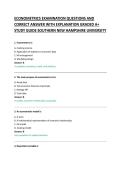 ECONOMETRICS EXAMINATION QUESTIONS AND &NewLine;CORRECT ANSWER WITH EXPLANATION GRADED A&plus; &NewLine;STUDY GUIDE