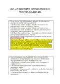 UCLA-LAW-210 EVIDENCE EXAM COMPREHENSIVE &NewLine;PREDICTOR 2026&sol;2027 Q&A