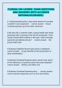 Florida 240 License Exam &ndash; Passed Questions & Answers with Rationales&NewLine;&NewLine;