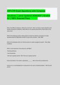 ATP-CTP Exam Questions with Complete&NewLine;Solutions &vert; Latest Updated 2026&sol;2027 &vert; Graded&NewLine;A&plus; &vert; 100&percnt; Assured Pass&period;