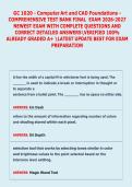GC 1020 - Computer Art and CAD Foundations - &NewLine;COMPREHENSIVE TEST BANK FINAL  EXAM 2026-2027 &NewLine;NEWEST EXAM WITH COMPLETE QUESTIONS AND &NewLine;CORRECT DETAILED ANSWERSVERIFIED 100&percnt; &NewLine;ALREADY GRADED A&plus; LATEST UPDATE BEST FOR EXAM &NewLine;PREPARATION 