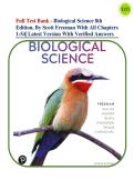 Full Test Bank - Biological Science 8th Edition&comma; By Scott Freeman With All Chapters 1-54&vert; Latest Version With Verified Answers