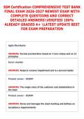 SSM Certification COMPREHENSIVE TEST BANK &NewLine;FINAL EXAM 2026-2027 NEWEST EXAM WITH &NewLine;COMPLETE QUESTIONS AND CORRECT &NewLine;DETAILED ANSWERSVERIFIED 100&percnt; &NewLine;ALREADY GRADED A&plus; LATEST UPDATE BEST &NewLine;FOR EXAM PREPARATION