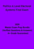 A-Level Politics Electoral Systems Final Exam Revision & Practice Questions &lpar;PDF&rpar;