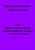 Edexcel A-Level Politics Global Politics Exam Test&colon; Revision Questions & Model Answers &lpar;PDF&rpar;