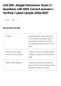 LGS 200 Abigail Hammonds exam 2&NewLine;PRACTICE &vert; Questions with 100&percnt; Correct&NewLine;Answers &vert; Verified &vert; Latest Update&NewLine;2026&sol;2027