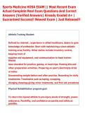 Sports Medicine HOSA EXAM &vert;&vert; Most Recent Exam &NewLine;Actual Complete Real Exam Questions And Correct &NewLine;Answers &lpar;Verified Answers&rpar; Already Graded A&plus; &vert; &NewLine;Guaranteed Success&excl;&excl; Newest Exam &vert; Just Released&excl;&excl; 