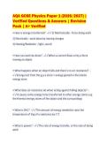 AQA GCSE Physics Paper 1 &lpar;2026&sol;2027&rpar; &vert;&NewLine;Verified Questions & Answers &vert; Revision&NewLine;Pack &vert; A&plus; Verified