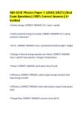 AQA GCSE Physics Paper 1 &lpar;2026&sol;2027&rpar; &vert; Real&NewLine;Exam Questions &vert; 100&percnt; Correct Answers &vert; A&plus;&NewLine;Verified