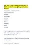 AQA GCSE Physics Paper 1 All-in-One Study Bundle &vert; 2026 Test Bank & Practice Questions &vert; Verified A&plus; Revision Material &vert; 100&percnt; Exam Ready Set